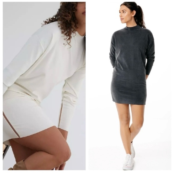 Kada NWT The Forever Funnel Neck Mini Dress Long Sleeve Lux Bodycon Stretchy - L - Picture 4 of 14